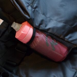 Detail photo of BackTpack 3.1 black water bottle holder with water bottle inside