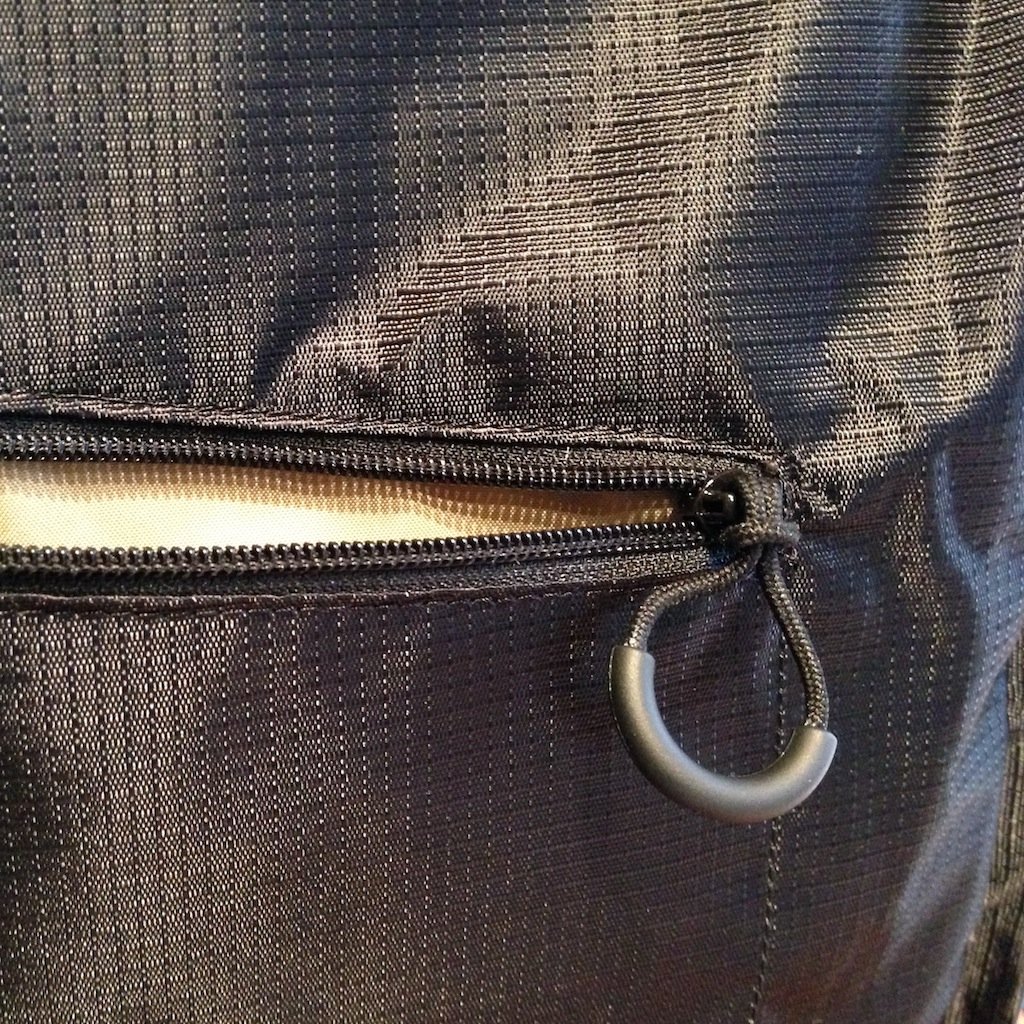 Black BackTpack 3.1 showing Khaki lining of pocket